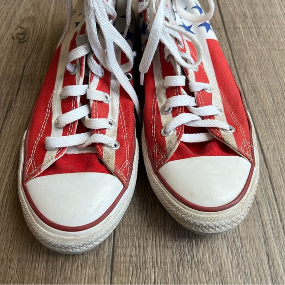 Converse vintage USA American flag high top sneakers Junior 6 EU 38.5 women 8 - Picture 2 of 8